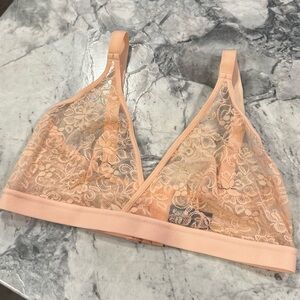 Tutti Rouge Fuller Bust Pink Lace Triangle Bralette